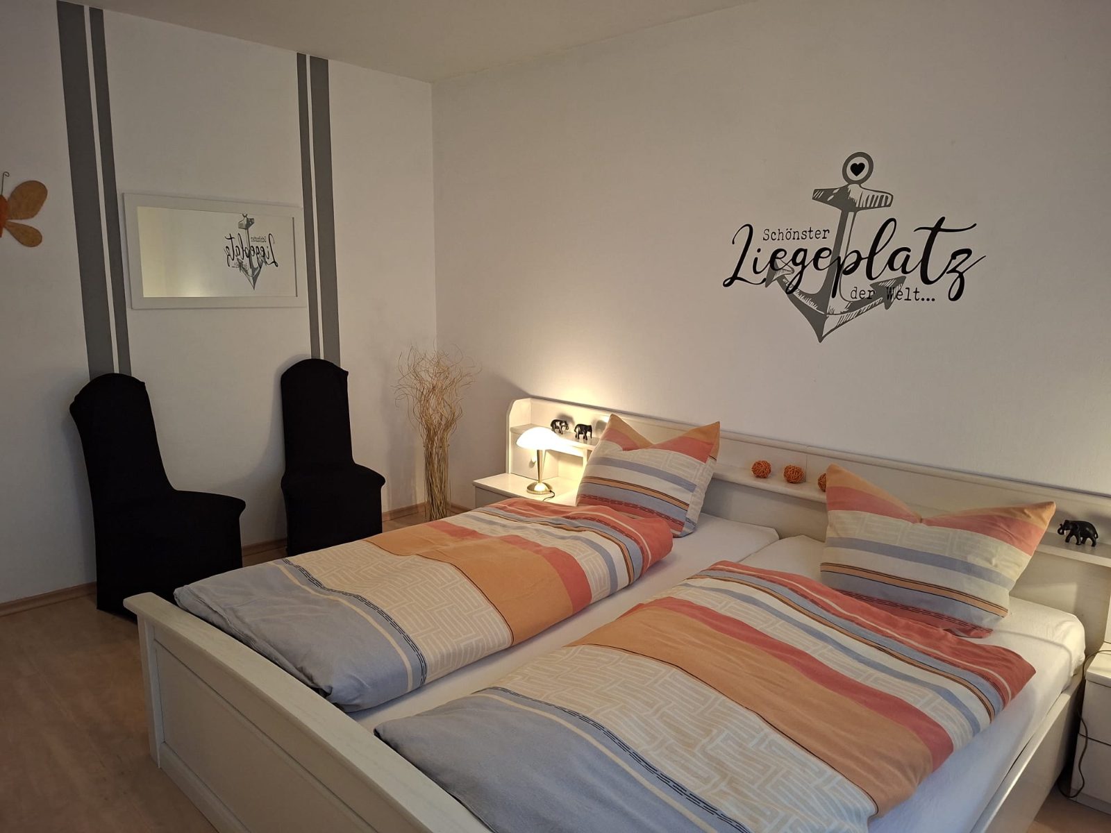 Schlafzimmer der Ferienwohnung für zwei Personen